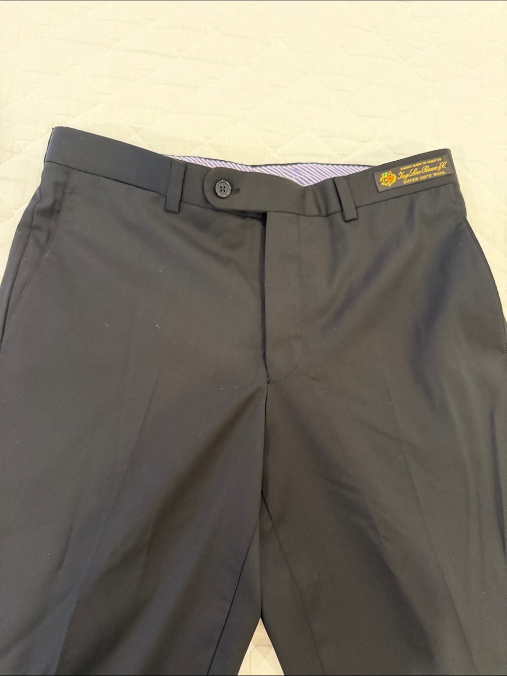 Loro Piana Black Men's Wool Dress Pants - Picture 3 of 6